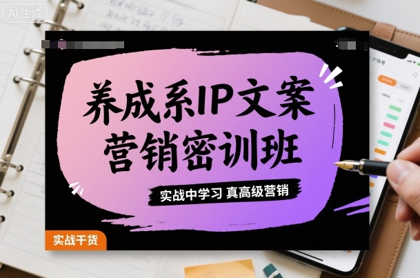 养成系IP文案营销密训班，实战中学习真高级营销-沐风资源库