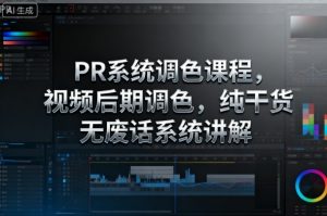 PR系统调色课程，视频后期调色，纯干货无废话系统讲解-沐风资源库