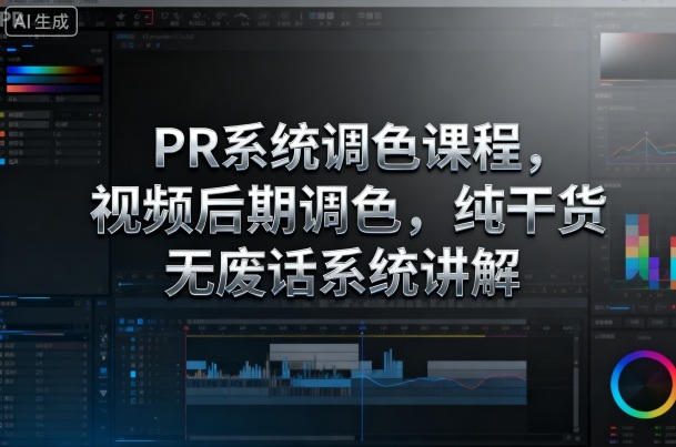 PR系统调色课程，视频后期调色，纯干货无废话系统讲解-沐风资源库
