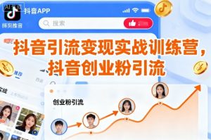 抖音引流变现实战训练营，抖音创业粉引流-沐风资源库