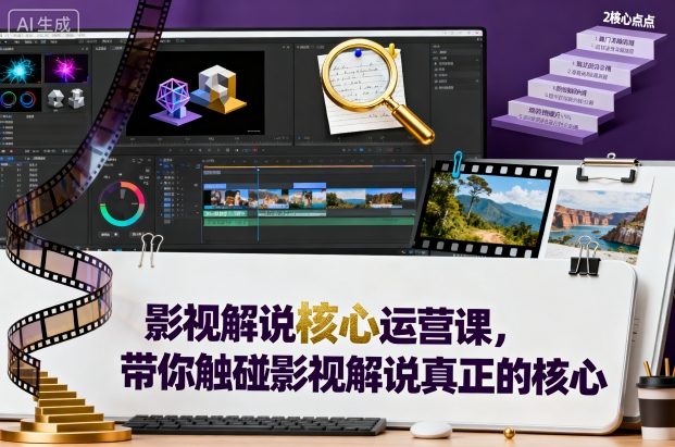 影视解说核心运营课，带你触碰影视解说真正的核心-沐风资源库