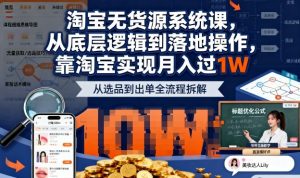 2025最新淘宝无货源系统课，从底层逻辑到落地操作，靠淘宝实现月入过1W-沐风资源库