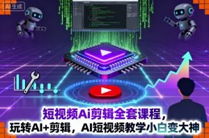 短视频Ai剪辑全套课程，玩转AI+剪辑，AI短视频教学小白变大神-沐风资源库