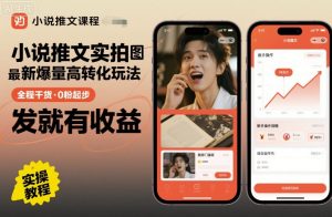 小说推文实拍双图文最新爆量高转化玩法，全程干货，0粉起步，发就有收益-沐风资源库