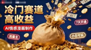 公众号冷门赛道，用AI做情感漫画，7天开通流量主，操作简单，小白可玩-沐风资源库