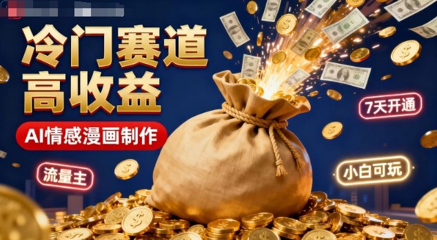 公众号冷门赛道,用AI做情感漫画,7天开通流量主,操作简单,小白可玩-沐风资源库