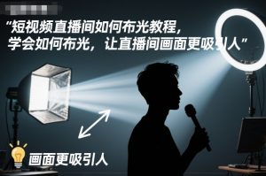 短视频直播间如何布光教程，学会如何布光，让直播间画面更吸引人-沐风资源库