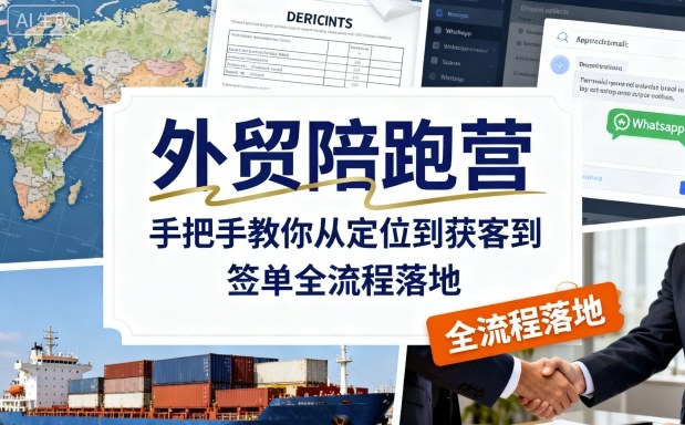 外贸陪跑营，手把手教你从定位到获客到签单全流程落地-沐风资源库