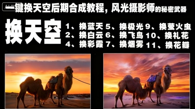 一键换天空后期合成教程，风光摄影师的秘密武器-沐风资源库