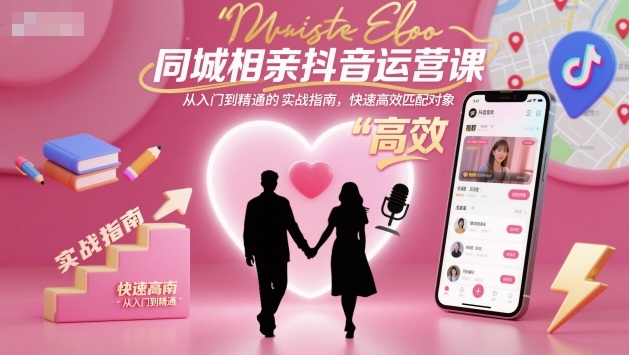 同城相亲抖音运营课，从入门到精通的实战指南，快速高效匹配对象-沐风资源库