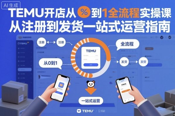 TEMU开店从0到1全流程实操课，从注册到发货一站式运营指南-沐风资源库