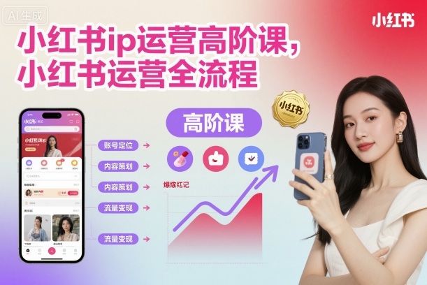 小红书ip运营高阶课，小红书运营全流程-沐风资源库
