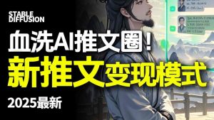 最新AI动态电影漫画小说推文，全流程实操教学，小白也能月入1W+-沐风资源库