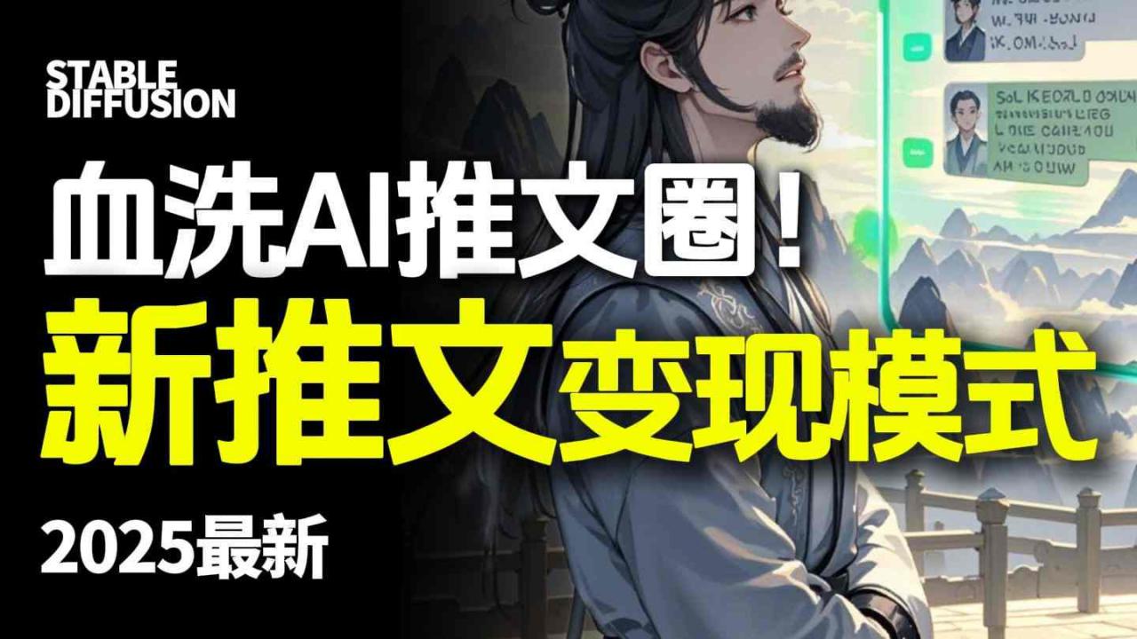 最新AI动态电影漫画小说推文，全流程实操教学，小白也能月入1W+-沐风资源库