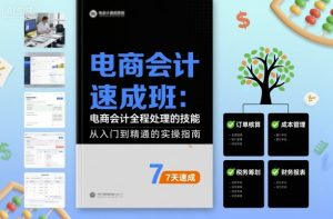 电商会计速成班，电商会计全程处理的技能-沐风资源库