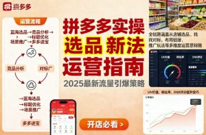 王校长9月12拼多多实操新玩法，全链路涵盖从店铺选品、找对标，布局链接，推广玩法等多维度运营思路-沐风资源库