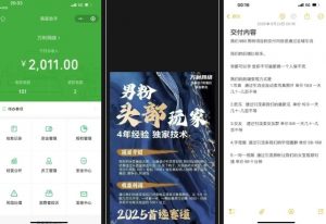 外面收费980全新男粉变现项目，竞争小，利润高，多种方式变现，独家技术-沐风资源库