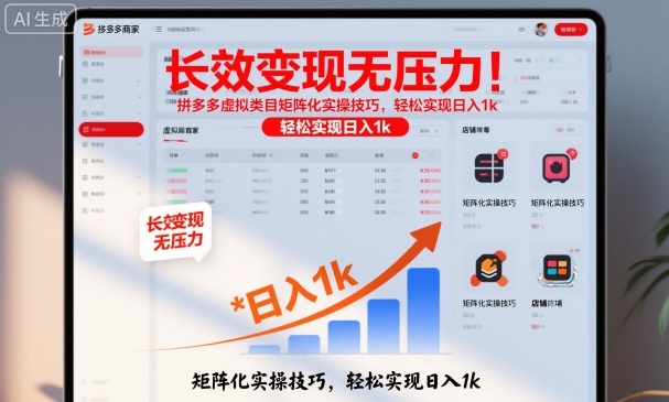 长效变现无压力！拼多多虚拟类目矩阵化实操技巧，轻松实现日入1k【揭秘】-沐风资源库