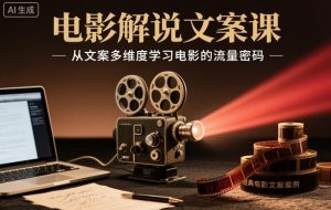 电影解说文案课，从文案多维度学习电影的流量密码-沐风资源库