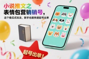 小说推文之表情包营销号，这个傻瓜式玩法，新手也能快速起号出单-沐风资源库