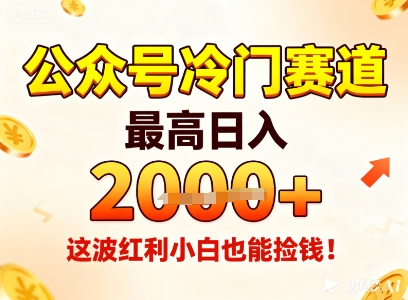 公众号冷门赛道，最高日入1k+，这波红利小白也能捡钱！-沐风资源库