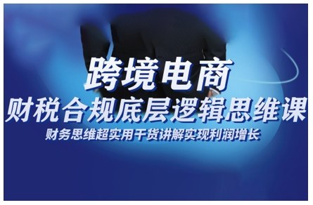 跨境电商财稅合规底层逻辑思维课，财务思维超实用于货讲解实现利润增长-沐风资源库