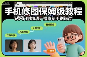 手机修图保姆级教程，从入门到精通，摄影新手别错过-沐风资源库