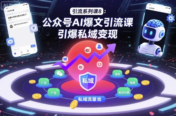 引流系列课8：公众号AI爆文引流课，引爆私域变现-沐风资源库
