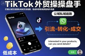 TikTok外贸操盘手，打通公域引流到私域成交全链路，低成本获取高质量海外询盘-沐风资源库