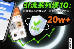 引流系列课10：闲鱼引流不封号玩法，单号单日曝光20w+-沐风资源库