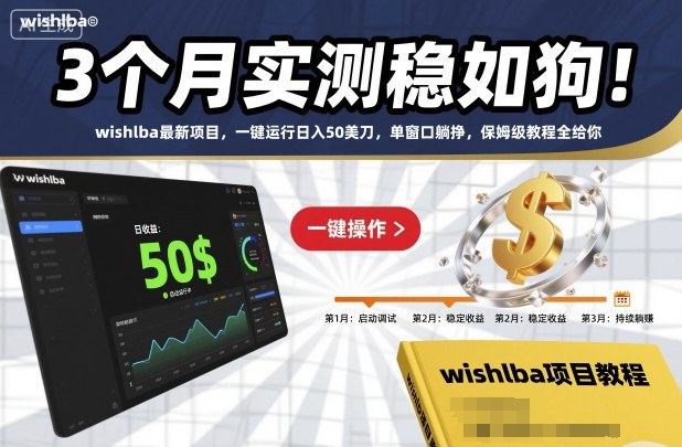 3个月实测稳如狗！wishlba最新项目，一键运行日入50美刀，单窗口躺挣，保姆级教程全给你【揭秘】-沐风资源库