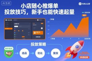 小店随心推爆单投放技巧，新手也能快速起量-沐风资源库