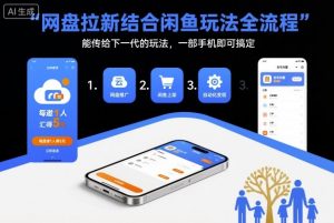 网盘拉新结合闲鱼玩法全流程，能传给下一代的玩法，一部手机即可搞定（附入口渠道以及实操教程）-沐风资源库