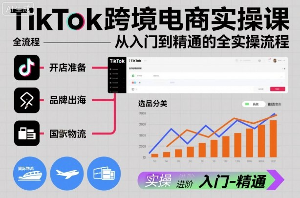 TikTok跨境电商实操课，从入门到精通的全实操流程-沐风资源库