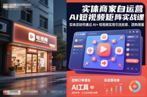 实体商家自运营AI短视频矩阵实战课，实体店如何通过AI+短视频实现引流拓客、团购增量-沐风资源库