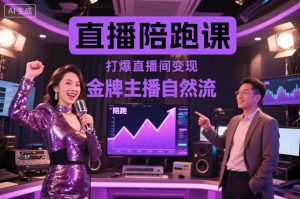 直播陪跑课，金牌主播自然流打爆直播间，复制高变现玩法-沐风资源库