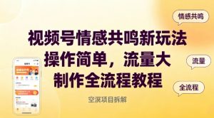 视频号情感共鸣新玩法，操作简单，流量大，制作全流程教程-沐风资源库