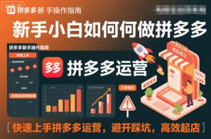 新手小白如何做拼多多，快速上手拼多多运营，避开踩坑，高效起店-沐风资源库