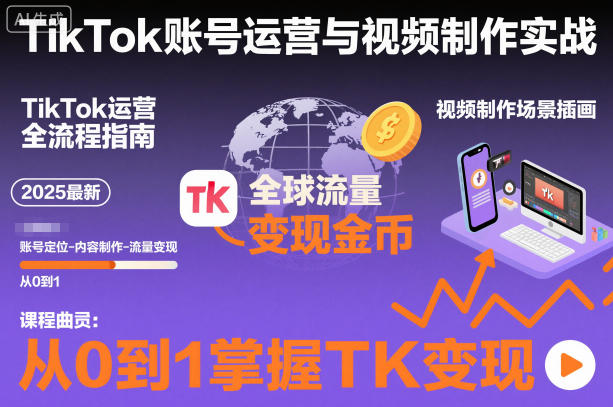 2025最新TikTok账号运营与视频制作实战全流程，从0到1掌握TK变现（含11月最新TK搬运技术）-沐风资源库