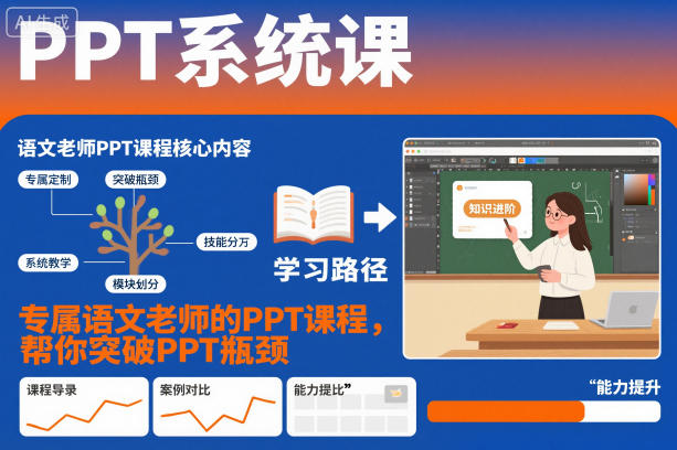PPT系统课，专属语文老师的PPT课程，帮你突破PPT瓶颈-沐风资源库