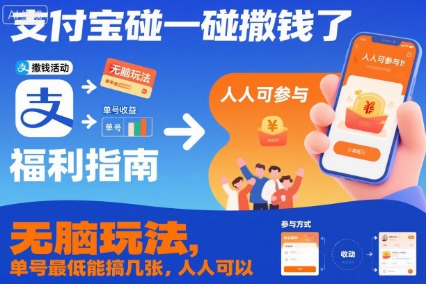 支付宝碰一碰撒钱了，无脑玩法，单号最低能搞几张，人人可以撸【揭秘】-沐风资源库