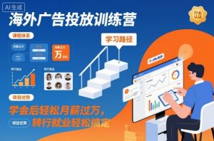海外广告投放训练营，学会后轻松月薪过万，转行就业轻松搞定-沐风资源库