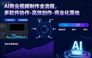 AI商业视频制作全流程，多软件协作-高效创作-商业化落地-沐风资源库