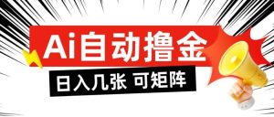 AI自动撸金，日入几张，全自动不占用时间，可矩阵批量放大操作【揭秘】-沐风资源库