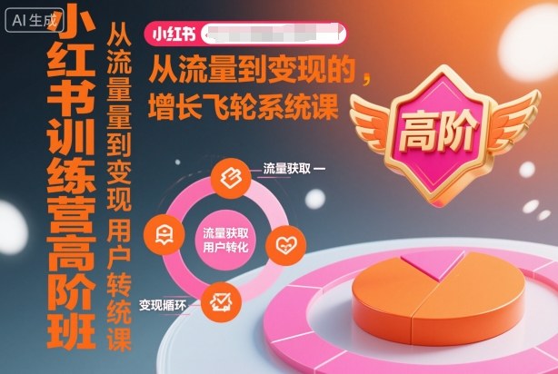 小红书训练营高阶班，从流量到变现的增长飞轮系统课-沐风资源库