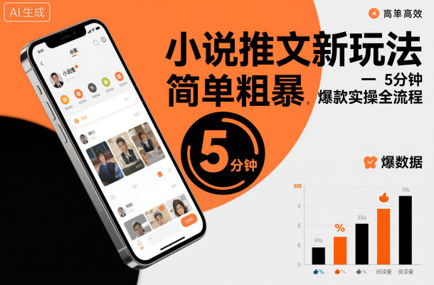 小说推文新玩法，简单粗爆，5分种一个爆款实操全流程-沐风资源库
