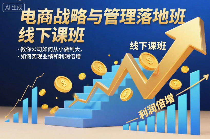 电商战略与管理落地班线下课，教你公司如何从小做到大，如何实现业绩和利润倍增【录音】-沐风资源库