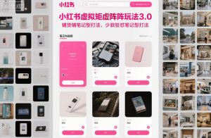 小红书虚拟矩阵玩法3.0，铺货铺笔记型打法，少款狂怼笔记型打法-沐风资源库