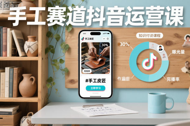 手工赛道抖音运营课，手工赛道流量运营-沐风资源库