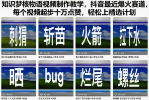 知识梦核物语视频制作教学，抖音最近爆火赛道，每个视频起步十万点赞，轻松上精选计划-沐风资源库